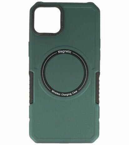 MagSafe Hoesje - Shockproof Back Cover voor de iPhone 15 Plus - Donker Groen