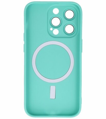 MagSafe Hoesje met Camera Beschermer voor iPhone 15 Pro Max Turquoise