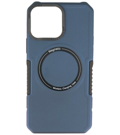MagSafe Hoesje - Shockproof Back Cover voor de iPhone 15 Pro Max - Navy