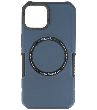 MagSafe Hoesje - Shockproof Back Cover voor de iPhone 15 - Navy