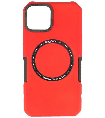 MagSafe Hoesje - Shockproof Back Cover voor de iPhone 15 - Rood