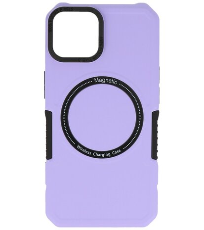 MagSafe Hoesje - Shockproof Back Cover voor de iPhone 15 - Paars