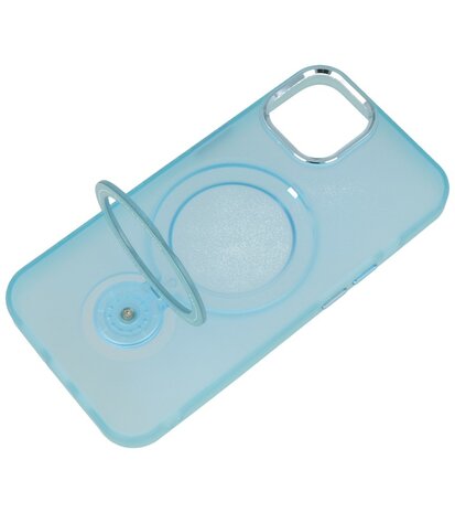 Magsafe Mat Transparant Case met Staande Functie voor iPhone 14 Blauw