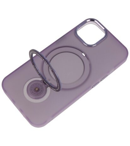 Magsafe Mat Transparant Case met Staande Functie voor iPhone 14 Paars
