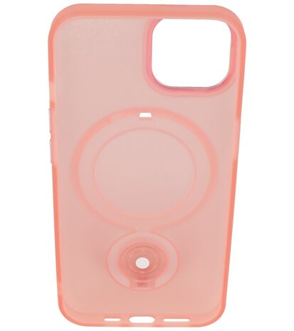 Magsafe Mat Transparant Case met Staande Functie voor iPhone 14 Roze
