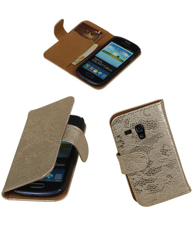 Lace Goud Samsung Galaxy S3 Mini VE Book/Wallet Case/Cover