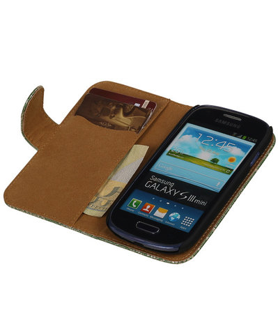 Lace Donker Groen Samsung Galaxy S3 Mini VE Book/Wallet Case/Cover