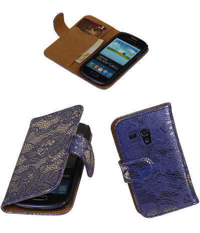 Lace Blauw Samsung Galaxy S3 Mini VE Book/Wallet Case/Cover