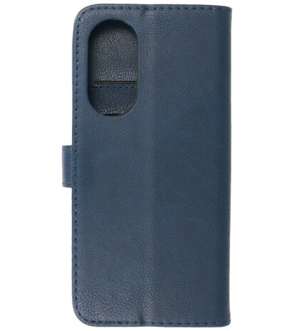 Oppo Reno 10 - Reno 10 Pro Hoesje Book Case Portemonnee Telefoonhoesje - Navy