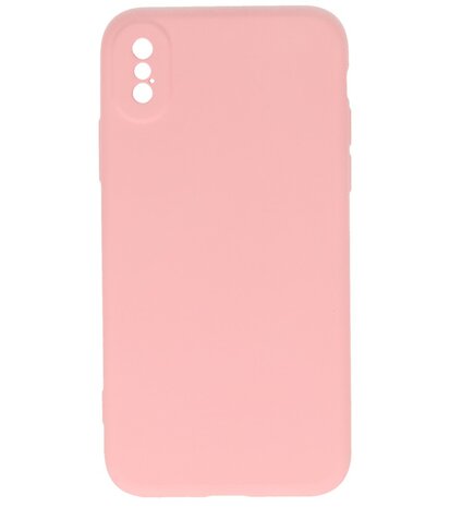2.0mm Dikke Fashion Telefoonhoesje - Siliconen Hoesje voor iPhone Xs & iPhone X - Roze