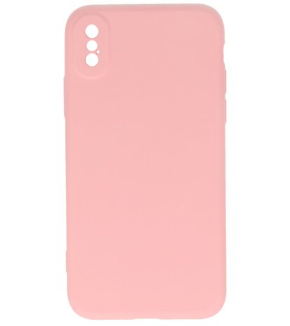 2.0mm Dikke Fashion Telefoonhoesje - Siliconen Hoesje voor iPhone Xs & iPhone X - Roze