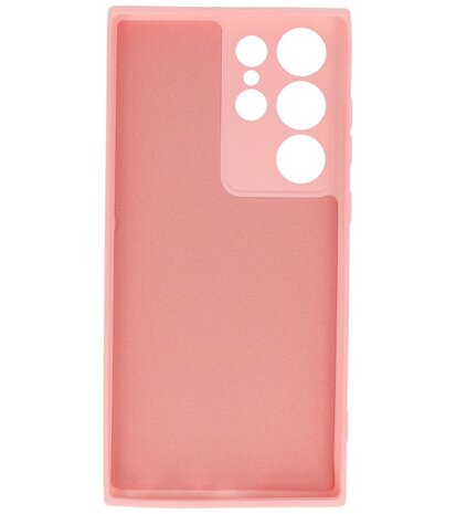 2.0mm Dikke Fashion Telefoonhoesje Siliconen Hoesje voor de Samsung Galaxy S23 Ultra - Roze