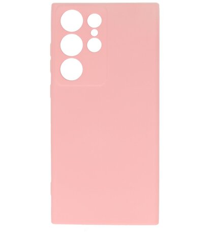 2.0mm Dikke Fashion Telefoonhoesje Siliconen Hoesje voor de Samsung Galaxy S23 Ultra - Roze