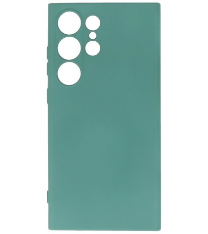 Samsung Galaxy S24 Ultra Hoesje Fashion Backcover Telefoonhoesje Donker Groen