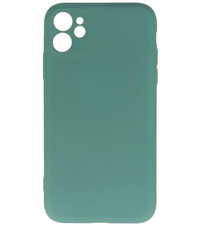 2.0mm Dikke Fashion Telefoonhoesje - Siliconen Hoesje voor iPhone 11 Pro Max - Donker Groen