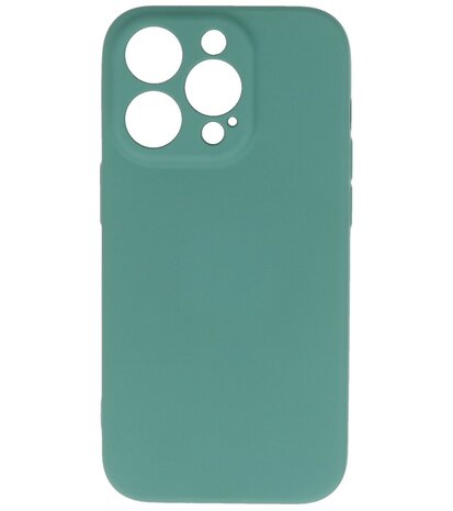 iPhone 14 Pro Hoesje - 2.0mm Dikke Fashion Telefoonhoesje Backcover - Donker Groen