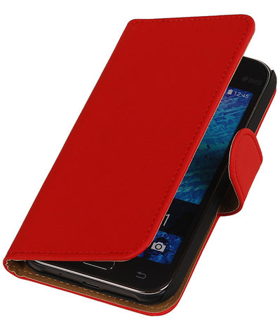 Samsung Galaxy J1 Effen Booktype Wallet Hoesje Rood