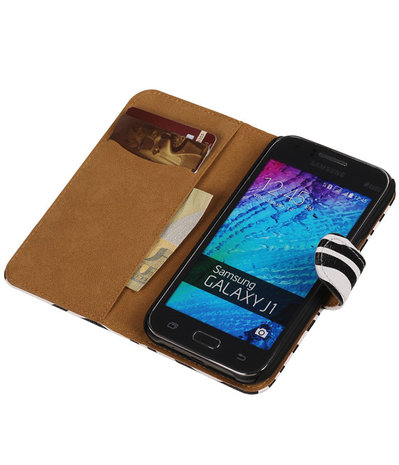 Samsung Galaxy J1 Zebra Booktype Wallet Hoesje