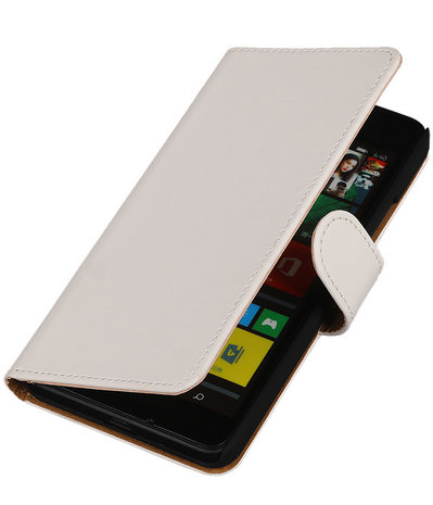 Microsoft Lumia 640 Effen Booktype Wallet Hoesje Wit