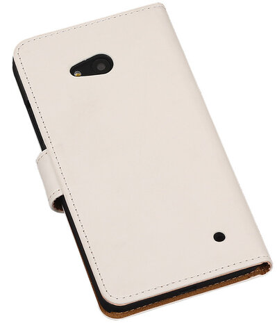 Microsoft Lumia 640 Effen Booktype Wallet Hoesje Wit