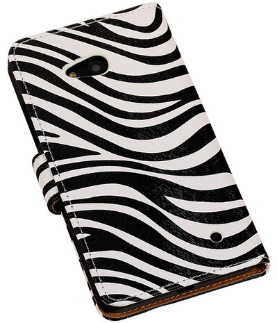 Microsoft Lumia 640 Zebra Booktype Wallet Hoesje Wit