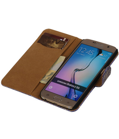 Samsung Galaxy Grand Max Lace Booktype Wallet Hoesje Blauw