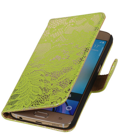Samsung Galaxy Grand Max Lace Booktype Wallet Hoesje Groen