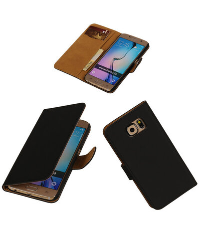 Samsung Galaxy Grand Max Effen Booktype Wallet Hoesje Zwart