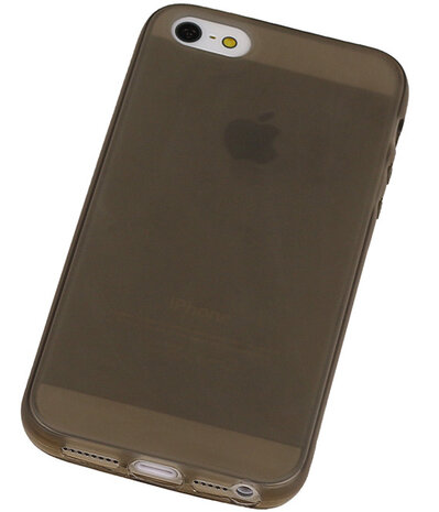 Apple iPhone 5 /5S TPU Hoesje Transparant Grijs – Back Case Bumper Hoes Cover