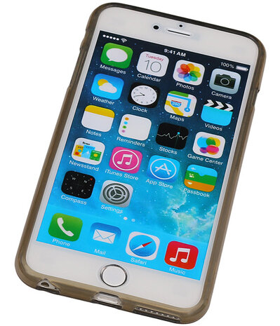 Apple iPhone 6 Plus TPU Hoesje Transparant Grijs – Back Case Bumper Hoes Cover