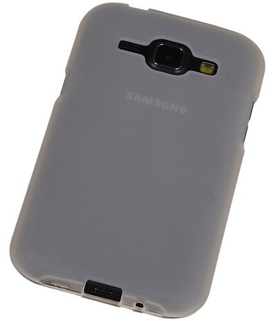 Samsung Galaxy J1 TPU Hoesje Transparant Wit – Back Case Bumper 