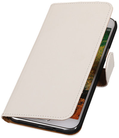Wit Effen Bookcover Hoesje Samsung Galaxy E7