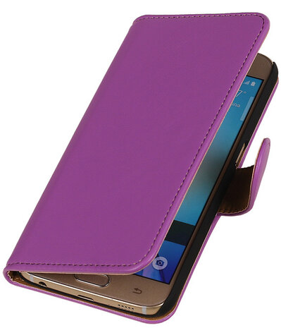 Samsung Galaxy S6 Leder Look Hoesje - Paars