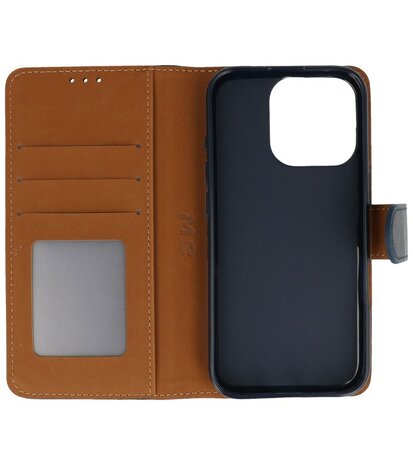 iPhone 16 Pro Max Hoesje Book Case Portemonnee Telefoonhoesje - Navy