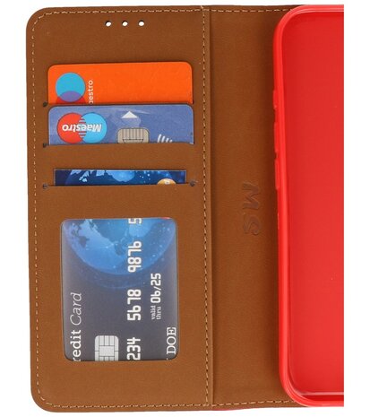 iPhone 16 Pro Max Hoesje Book Case Portemonnee Telefoonhoesje - Rood