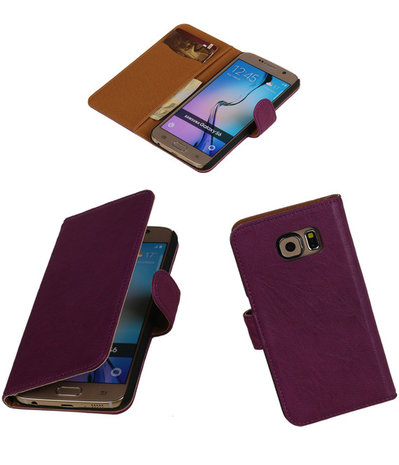 stoom de jouwe Eigenaardig Echt Leer Bookcase Paars - Samsung Galaxy S6 - Bestcases.nl