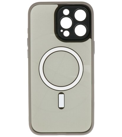 Magsafe Aluminium Camera Beschermer Hoesje voor iPhone 15 Pro Max Grijs