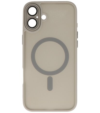 Mat-Transparent met Camera Beschermer Magsafe Case voor iPhone 16 Grijs