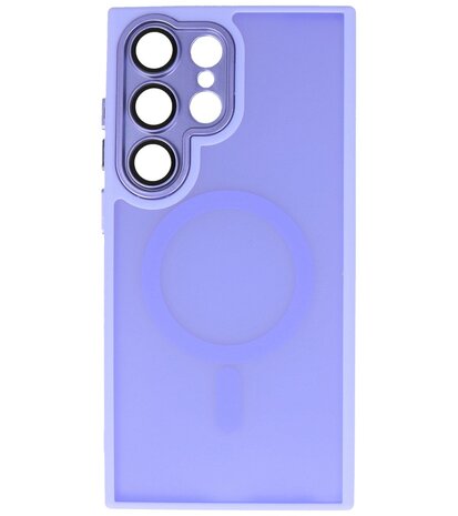 Mat-Transparent met Camera Beschermer Magsafe Case voor Samsung Galaxy S24 Ultra Paars