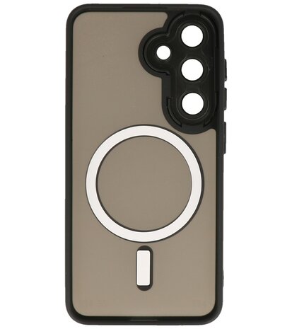 Mat-Transparent met Camera Beschermer Magsafe Case voor Samsung Galaxy S24 en S25 Zwart