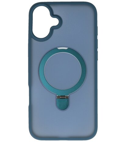 Magsafe Mat Transparant - Camera Beschermer Case met Staande Functie voor iPhone 16 Blauw