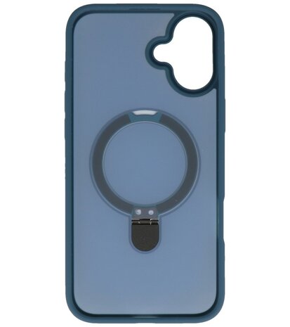 Magsafe Mat Transparant - Camera Beschermer Case met Staande Functie voor iPhone 16 Blauw