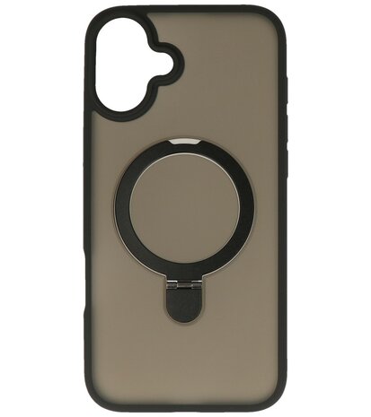 Magsafe Mat Transparant - Camera Beschermer Case met Staande Functie voor iPhone 16 Plus Zwart