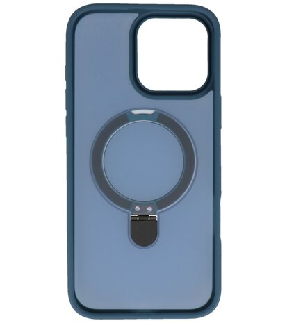Magsafe Mat Transparant - Camera Beschermer Case met Staande Functie voor iPhone 16 Pro Max Blauw
