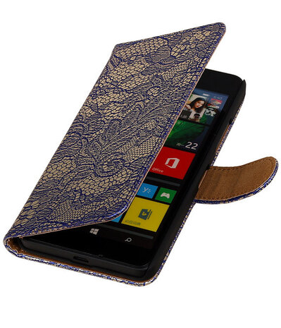 Microsoft Lumia 640 Lace Booktype Wallet Hoesje Blauw
