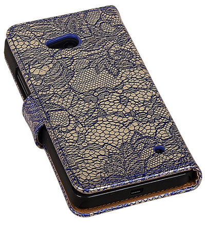 Microsoft Lumia 640 Lace Booktype Wallet Hoesje Blauw