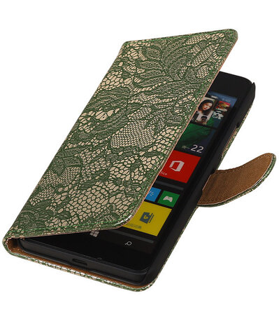 Microsoft Lumia 640 Lace Booktype Wallet Hoesje Donker Groen