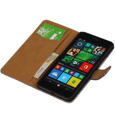 Microsoft Lumia 640 Lace Booktype Wallet Hoesje Blauw