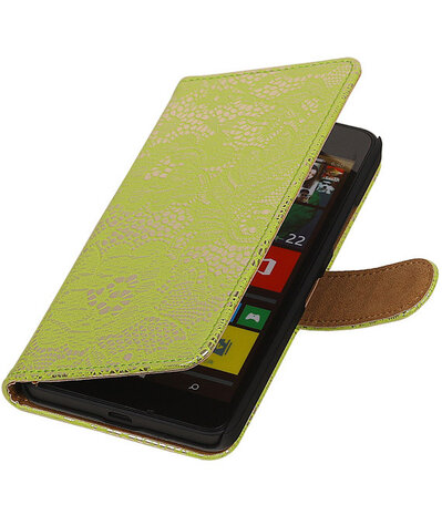 Microsoft Lumia 640 Lace Booktype Wallet Hoesje Groen