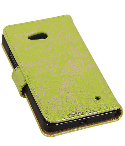 Microsoft Lumia 640 Lace Booktype Wallet Hoesje Groen